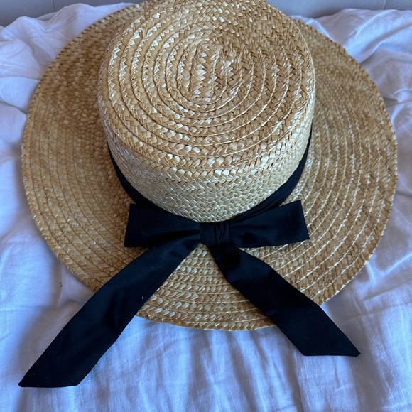 Panama straw hat with bow - Picture 2 of 3